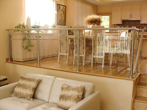 glass railing kitchen