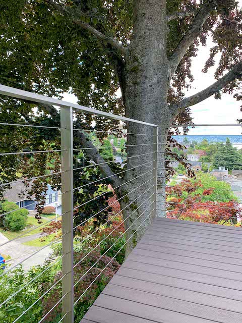 cable railing corner balcony