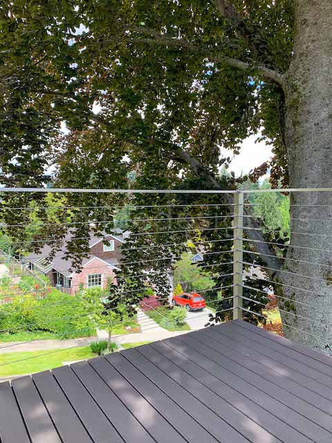 cable railing corner deck