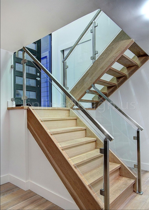 stainless steel glass railing modern