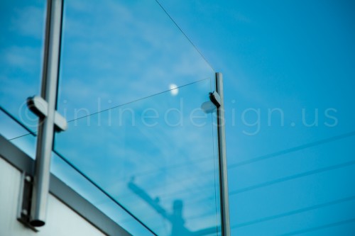 stainless steel railing glass side mounted