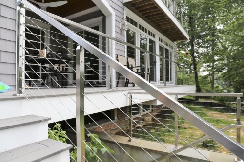 stainless steel cable railing stairway