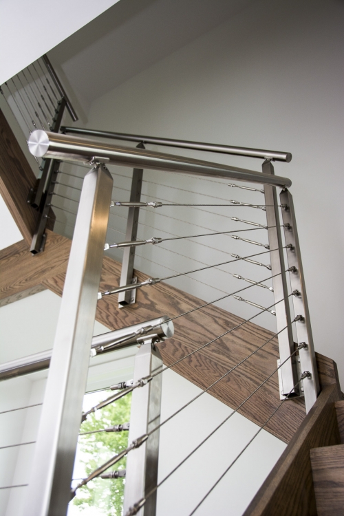 stainless steel cable railing staircase