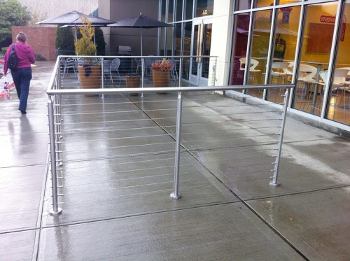 stainless steel cable railing commercial store front