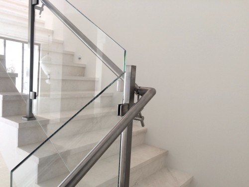 stainless steel glass railing indoor