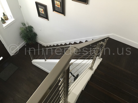 top view stair railing