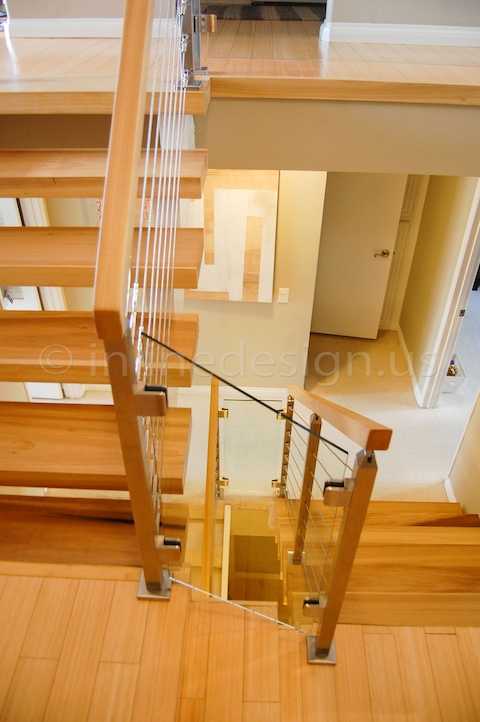 stainless steel cable railing stairway