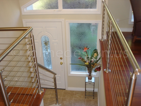 stainless steel railing cable entrance