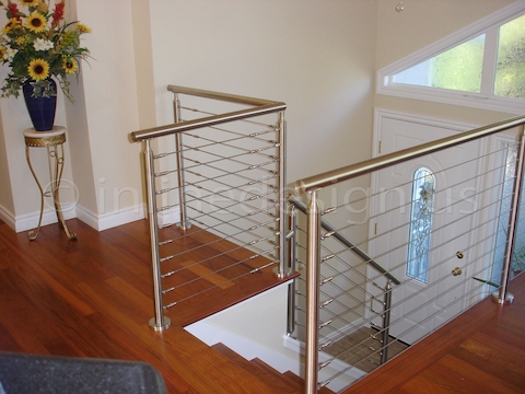 stainless steel railing cable wood floor