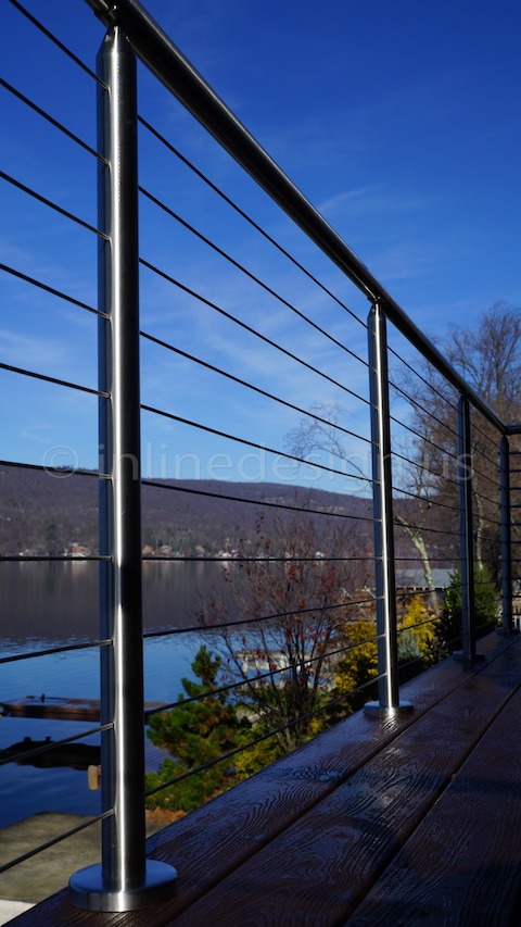 stainless steel cable railing glass