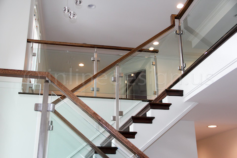glass railing going up