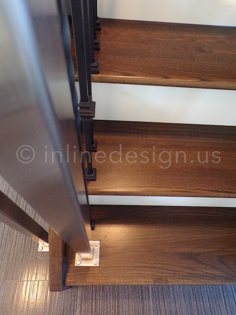 Wood Stairs Stainless Railing