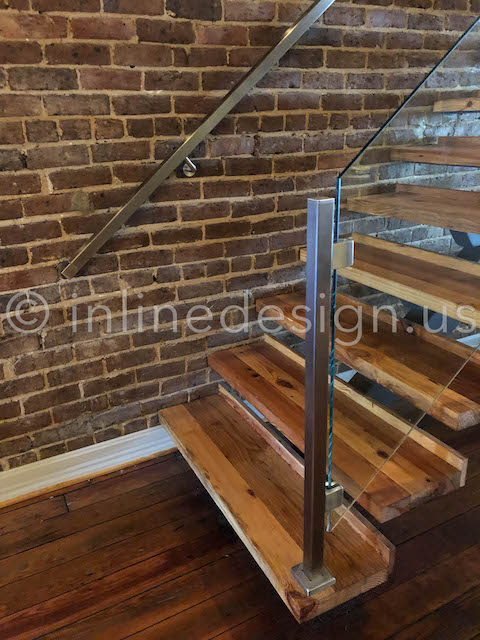 stairway entry glass railing